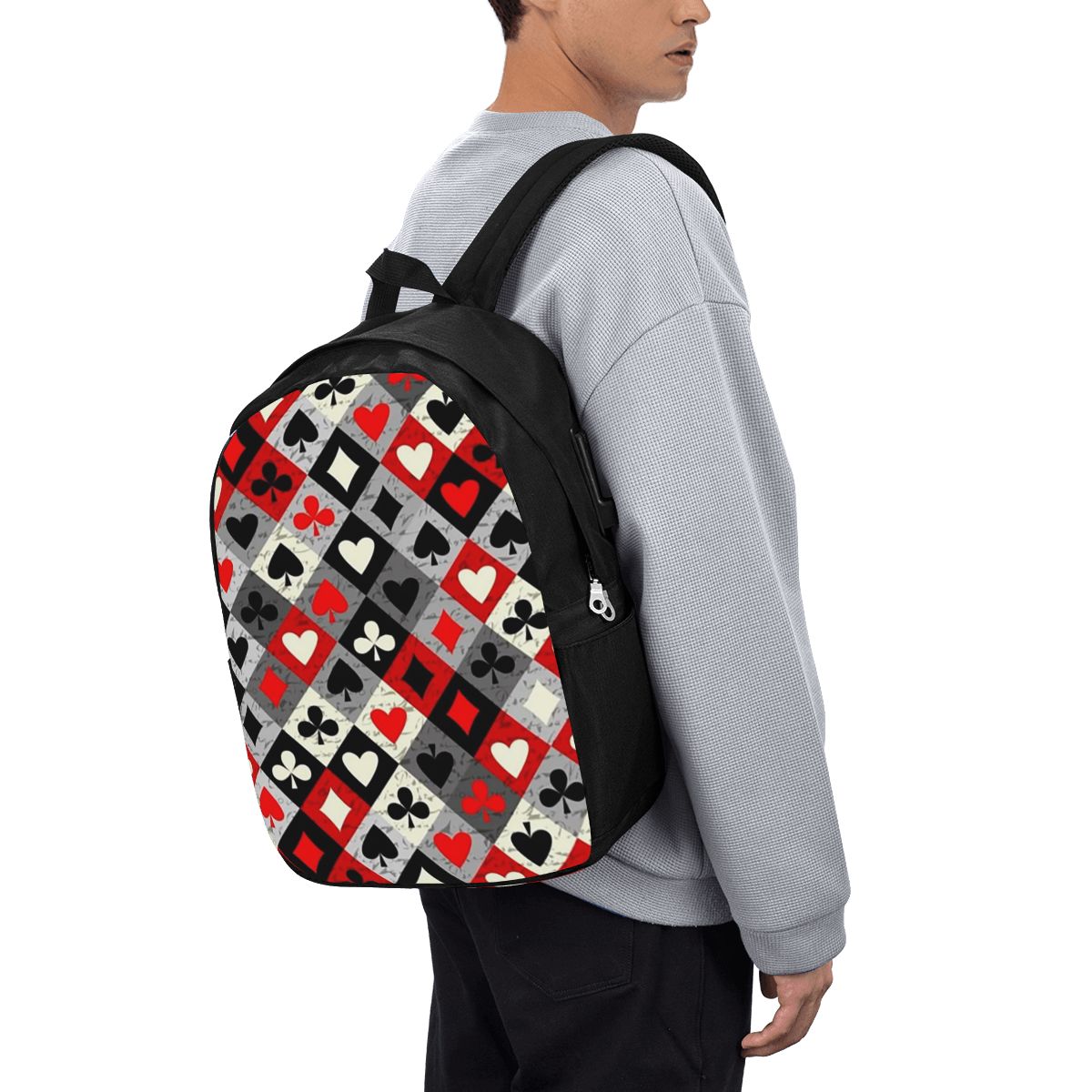 Woman In Bag - Playing Cards Poker Print Backpack Travel
