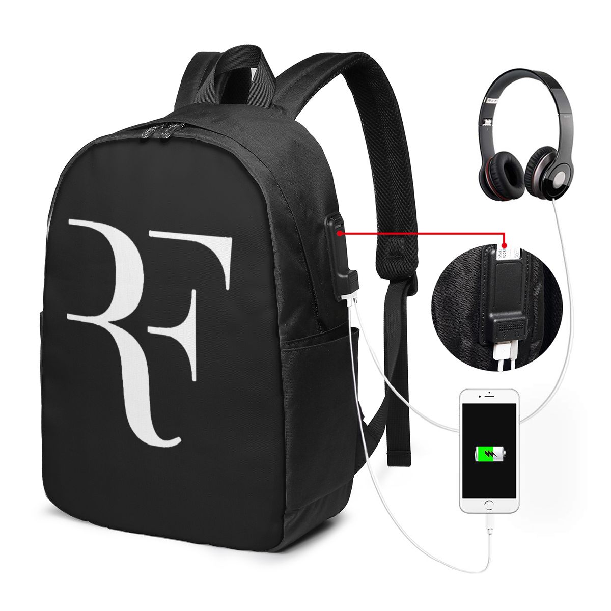 Woman In Bag - Roger Federer Backpack Travel Notebook Bag