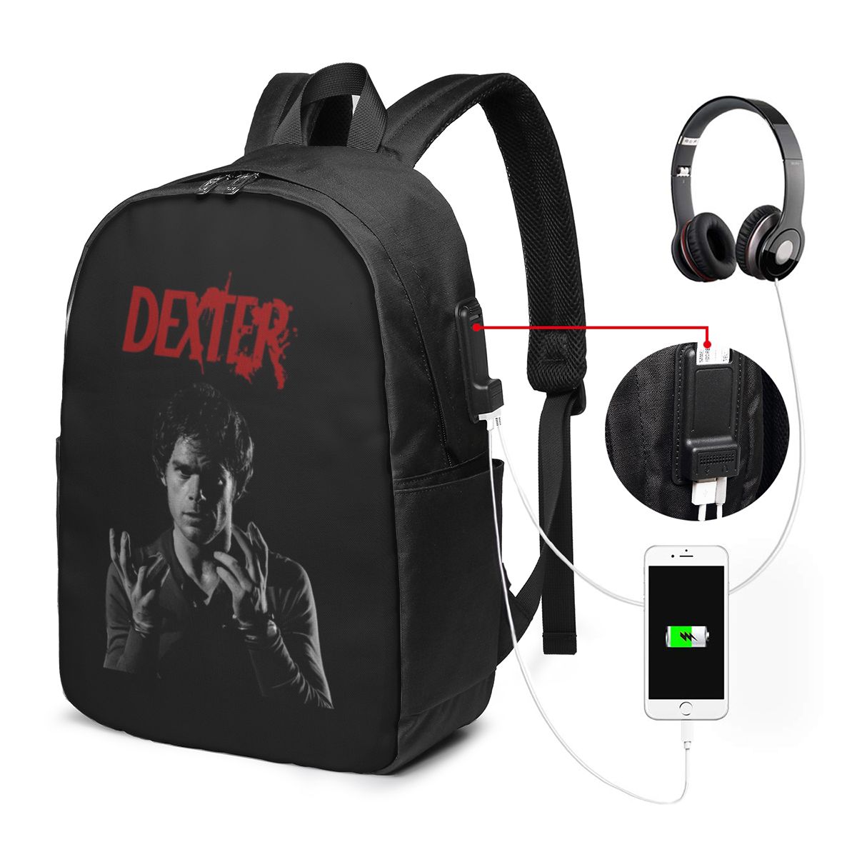 Woman In Bag - Movie Dexter Morgan Backpack Travel Notebook