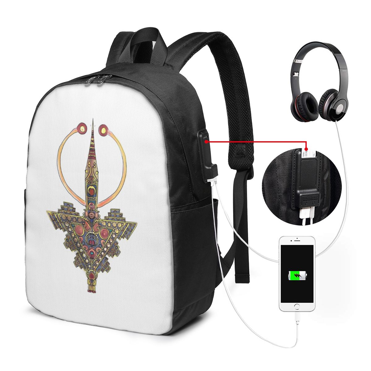 Woman In Bag - Kabyle Jewelry Amazigh MoroccoBackpack Travel Notebook