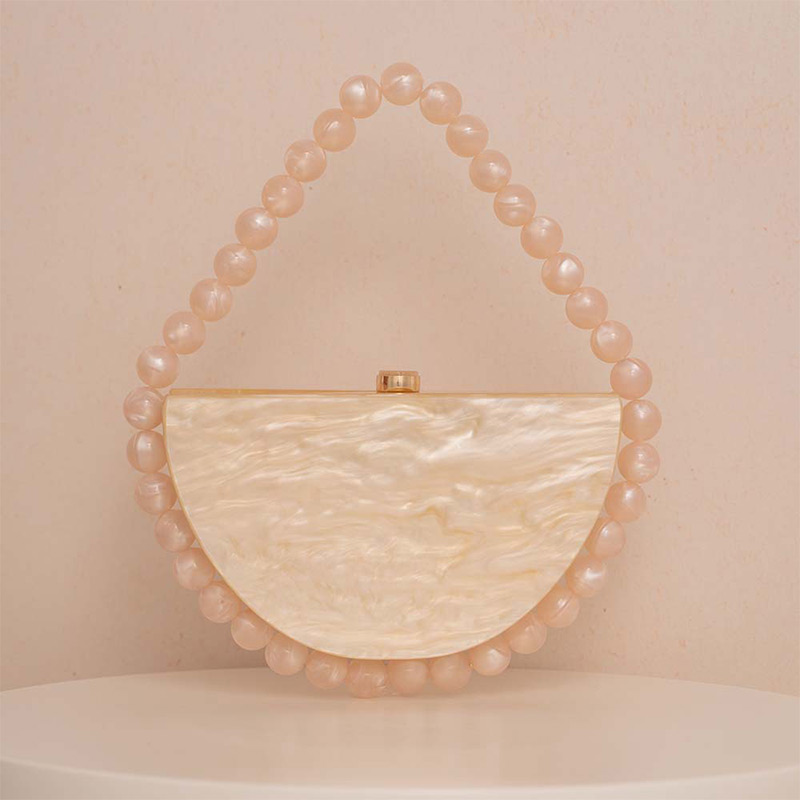 Luxury Pearlescent Bead Chain  - Tortoiseshell Bag Acrylic ulasan dan harga