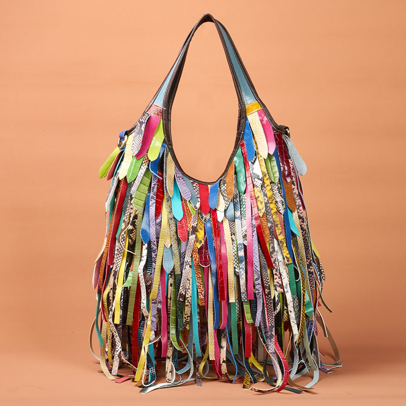 Colorful Real Sheepskin Should - Hobo Bag Slouchy ulasan dan harga