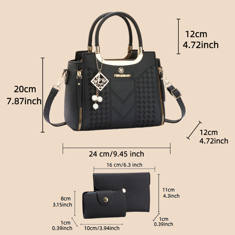 3-piece handbag set made of ly - Women'S Crossbody Bags ulasan dan harga