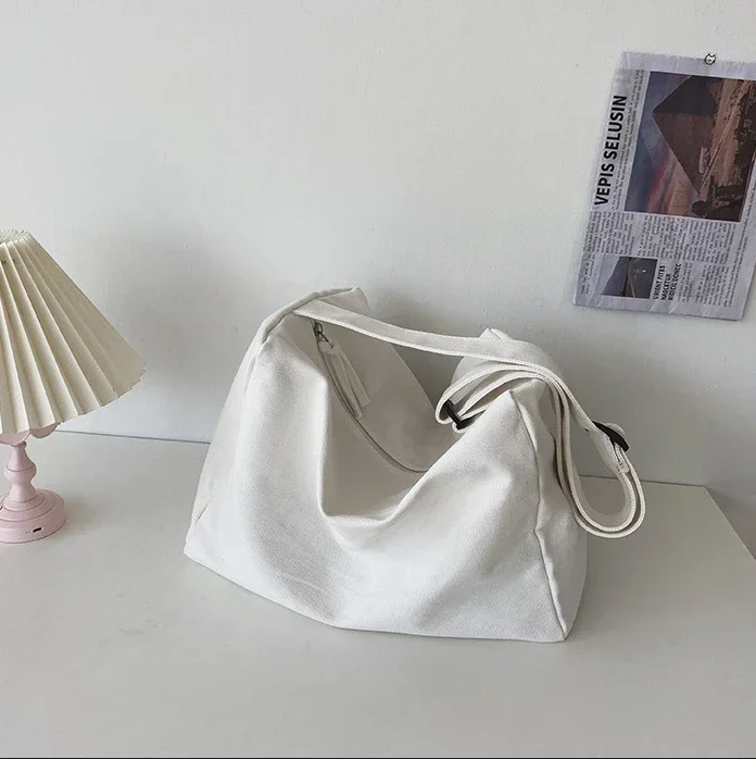 Oversized Female Canvas Fabric - Hobo Bag Slouchy ulasan dan harga