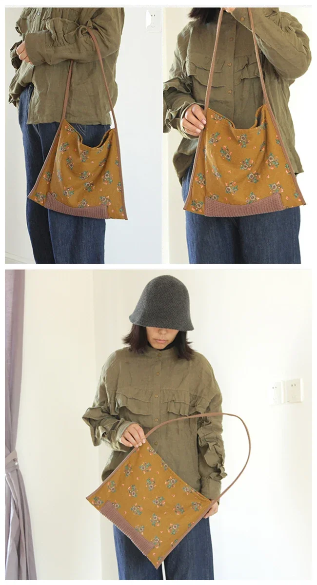 Female Fashion Cotton Soft Clo - Hobo Bag Slouchy ulasan dan harga