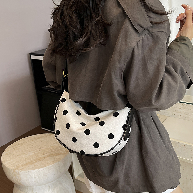 Women Polka Dot Hobo Bag Femal - Hobo Bag Slouchy ulasan dan harga