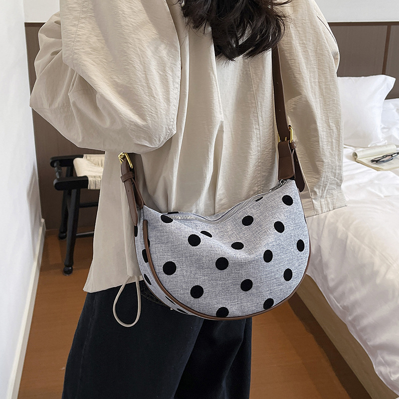 Women Polka Dot Hobo Bag Femal - Hobo Bag Slouchy ulasan dan harga