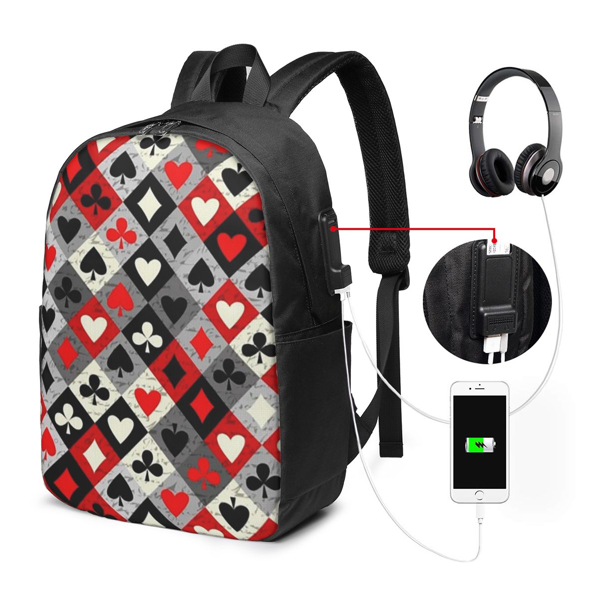 Playing Cards Poker Print Back - Woman In Bag ulasan dan harga