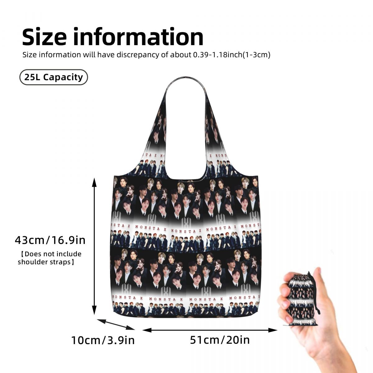 Monsta X Kpop Shopping Tote Ba - Women X Bags ulasan dan harga