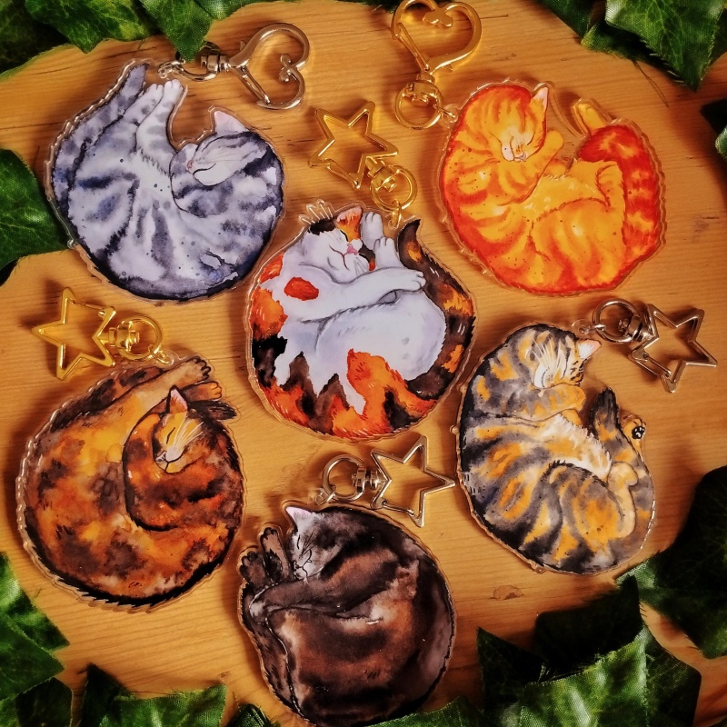 Cat Acrylic Keychain Grey Tabb - Tortoiseshell Bag Acrylic ulasan dan harga