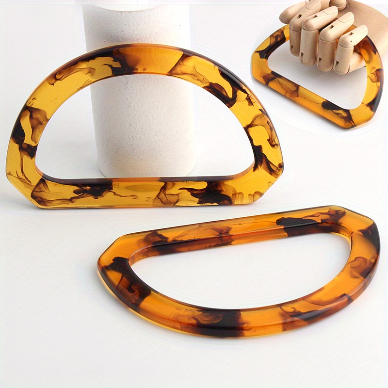 2PCS D-shaped acrylic tortoise - Tortoiseshell Bag Acrylic ulasan dan harga